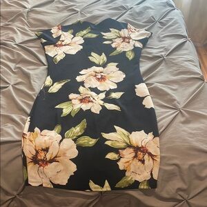 Glitz Black Floral Mini Dress